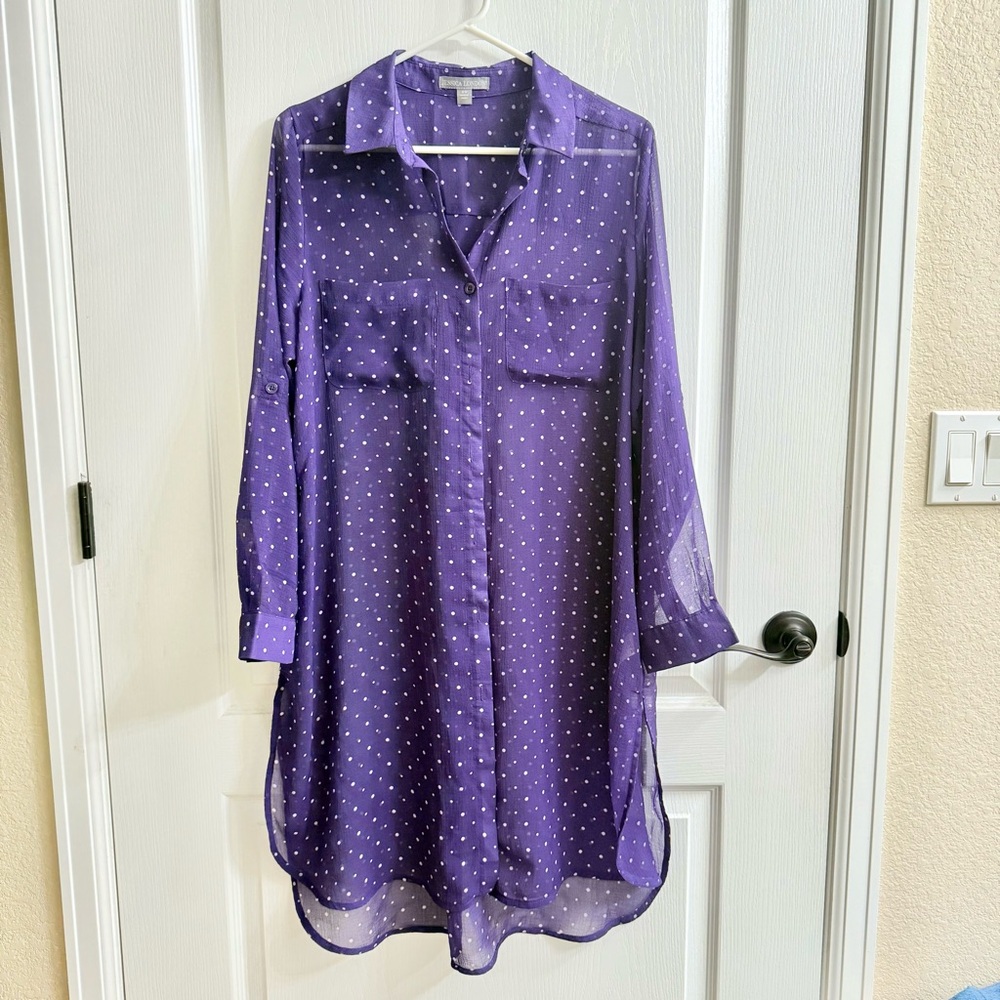 Jessica London Purple Polka Dot Dress